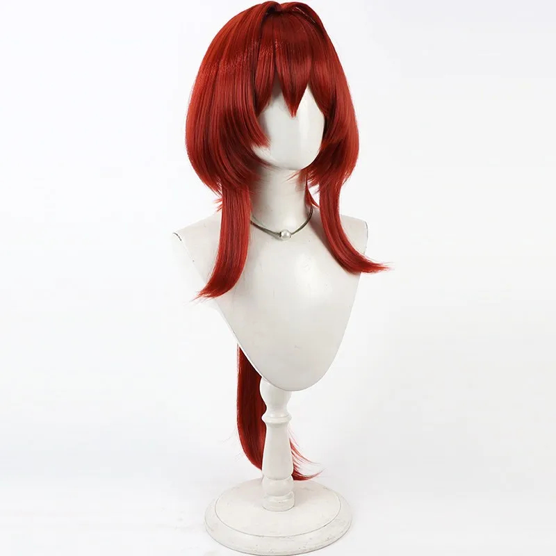Anime Cosplay With Red Hair - KK56Game Arknights: Endfield Cosplay Laevatain วิกผมสั้นสีแดง
