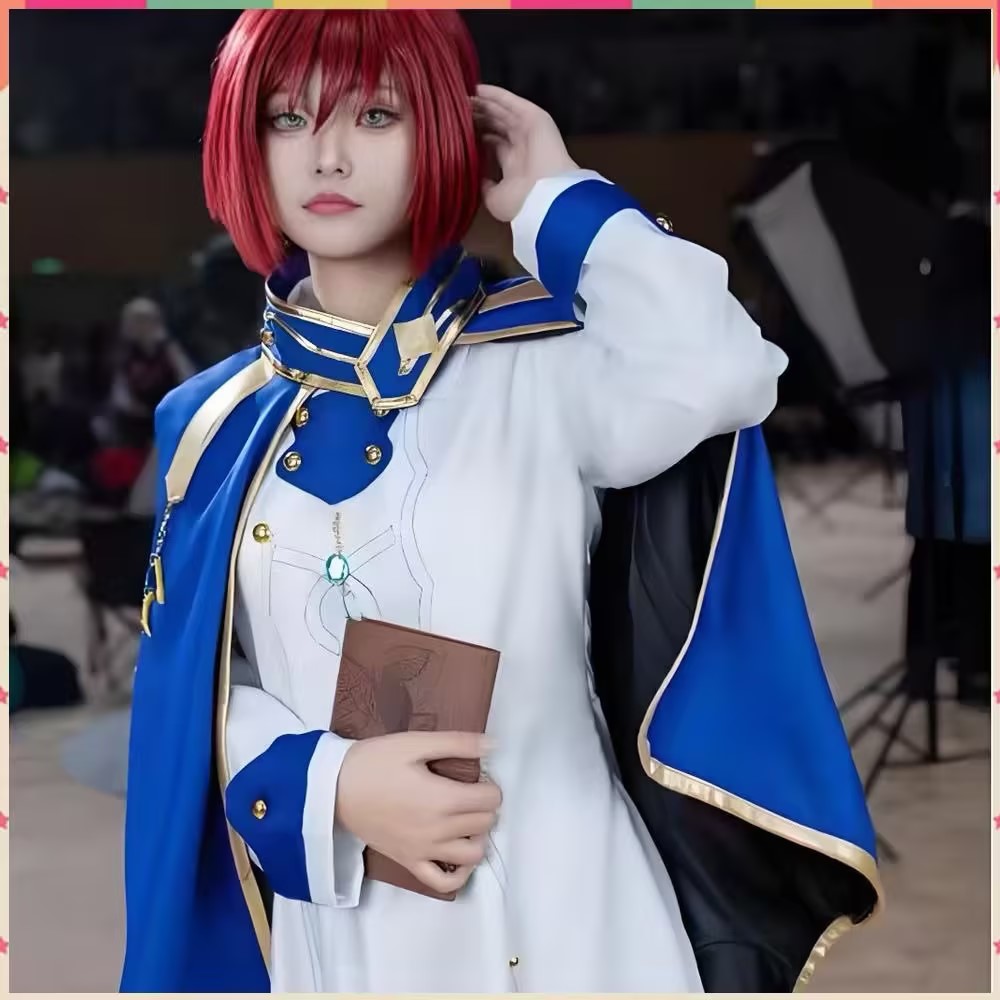Anime Cosplay With Red Hair - ชุดคอสเพลย์ชิรายูกิ อนิเมะ สโนว์ไวท์ ผมแดง ชุดเล่นบทบาทสมมติ ชุดงานฮาโลวีน