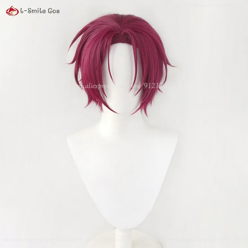 Anime Cosplay With Red Hair - วิกคอสเพลย์วีวี่ 2025 อนิเมะ ริน มาสึโอคา วิกผมสั้นสีม่วงแดง