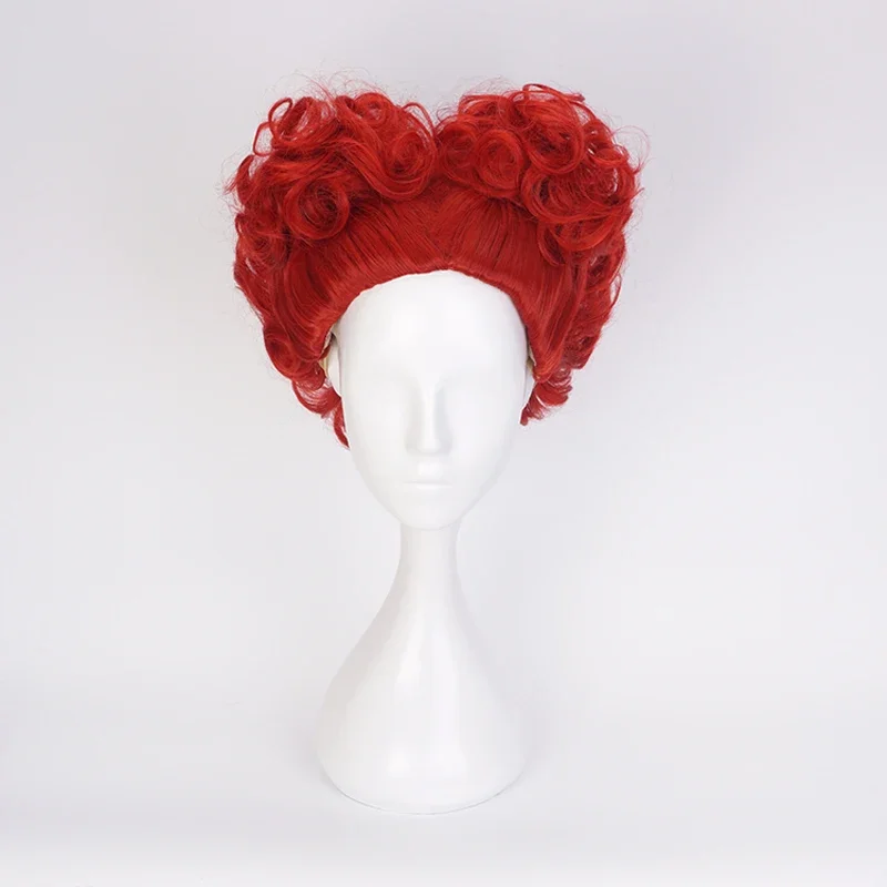 Anime Cosplay With Red Hair - อลิซราชินีแดงคอสเพลย์วิกผมราชินีแห่งหัวใจสีแดงทนความร้อนวิกผมสังเคราะห์