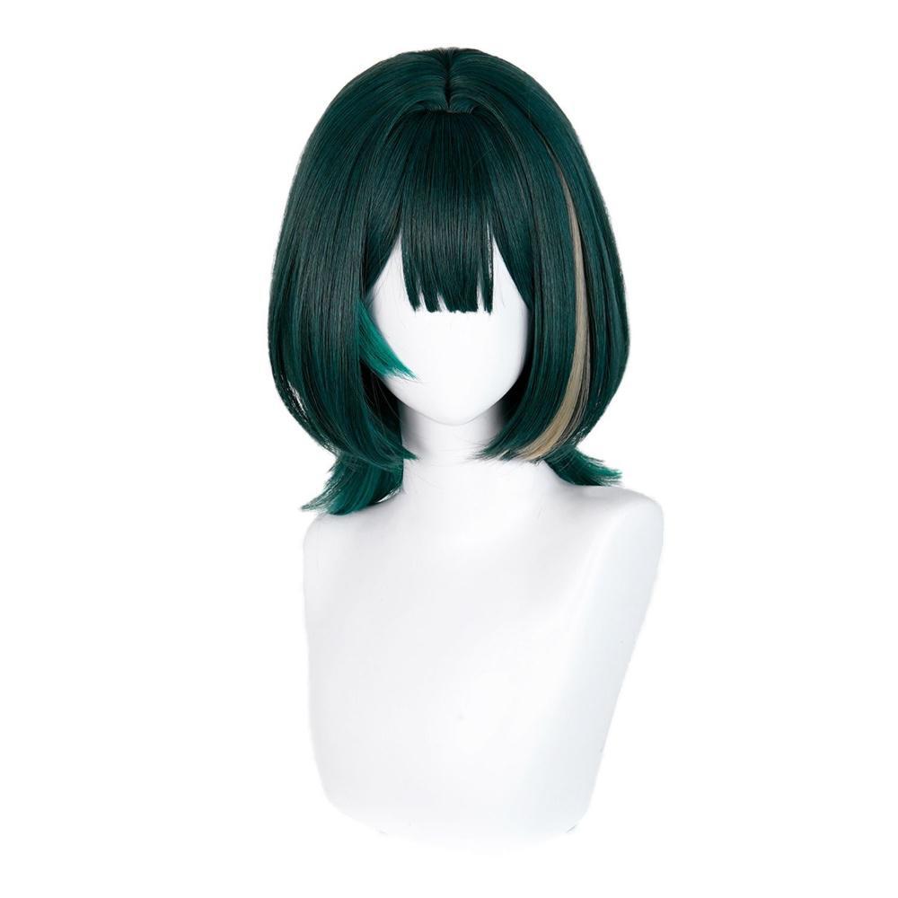 Anime Cosplay Waifu - อะนิเมะเนเฟอร์คอสเพลย์วิกผมไฮไลท์สีเขียววิกผมสำหรับผู้หญิงคอสเพลย์วิกผมสังเคราะห์ทนความร้อนผมปาร์ตี้ฮาโลวีน
