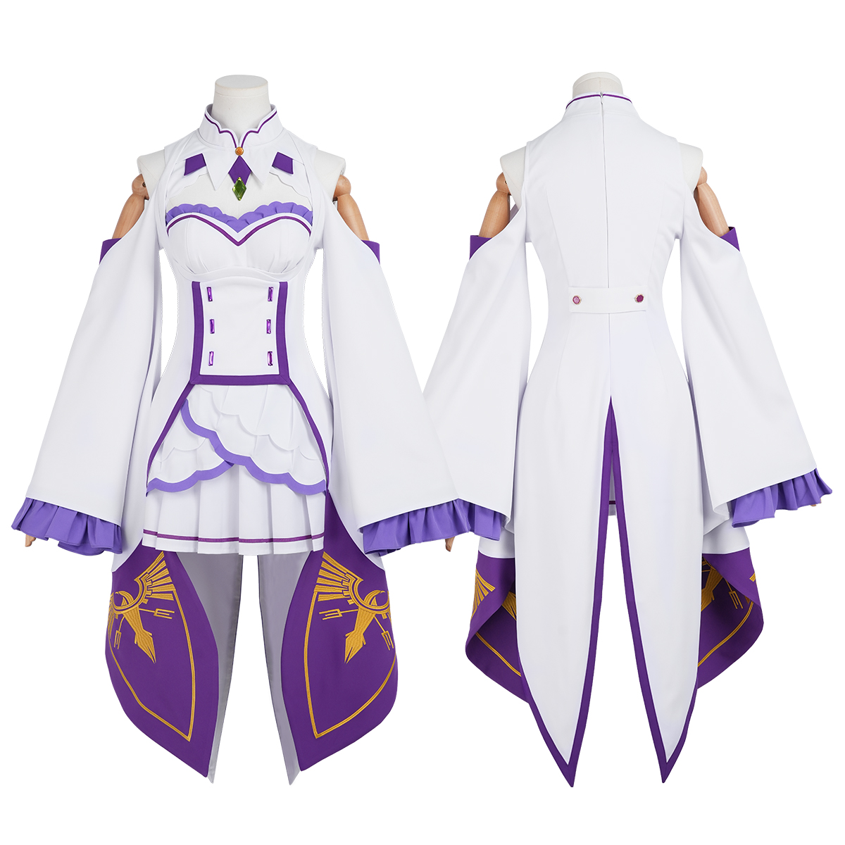 Convention Cosplay Anime - HOLOUN ซีโร่ อะนิเมะ เอมิเลียคอสเพลย์เครื่องแต่งกายวิกผมปักกระโปรงชุดฮาโลวีน