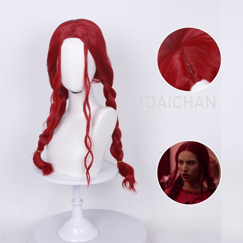วิกผมคอสเพลย์ลอนสีแดงทรงผมเจ้า - Anime Cosplay With Red Hair บทวิจารณ์และราคา