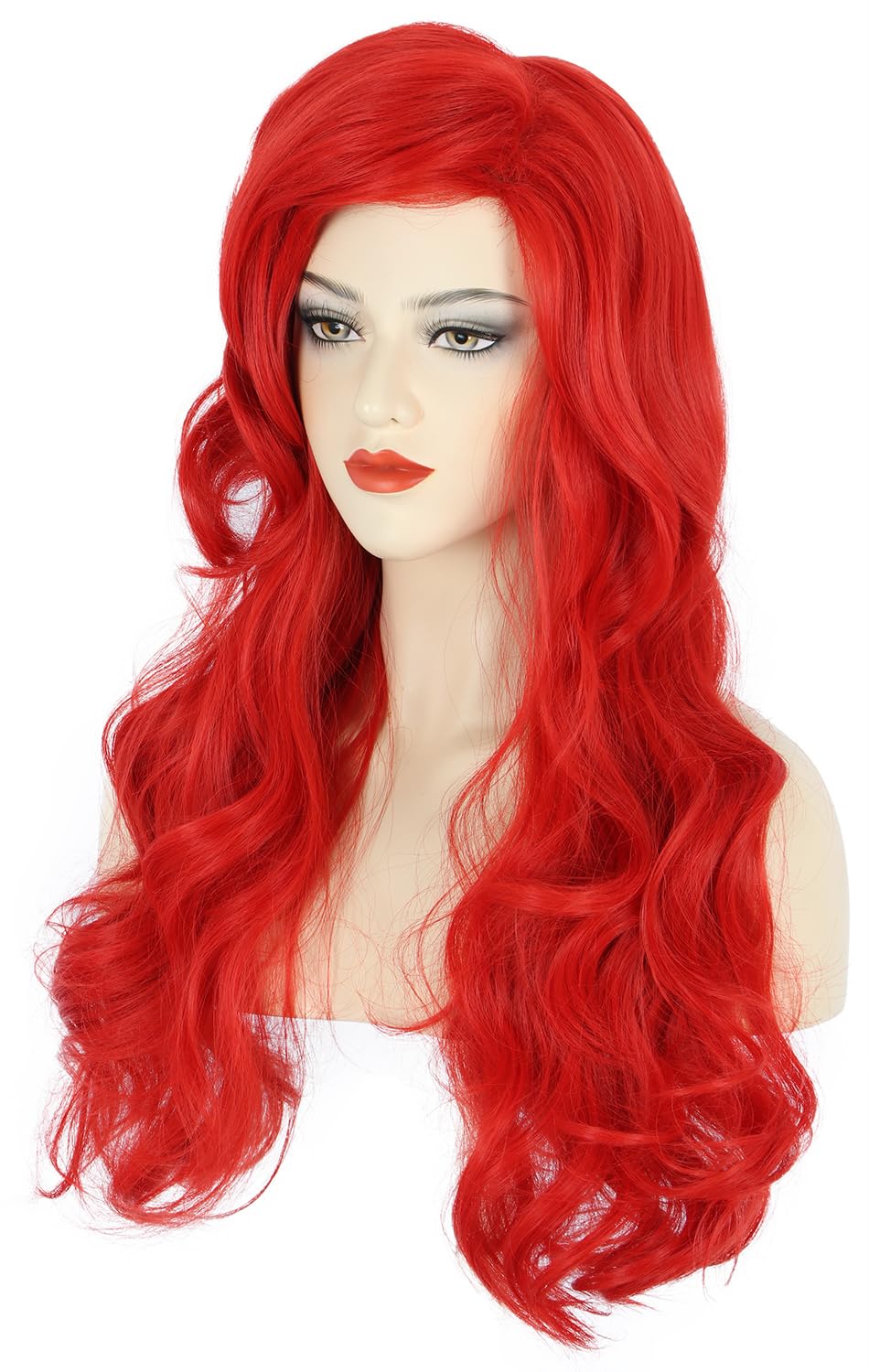 วิกผมยาวสีแดงหยักยาวสำหรับผู้ห - Anime Cosplay With Red Hair บทวิจารณ์และราคา