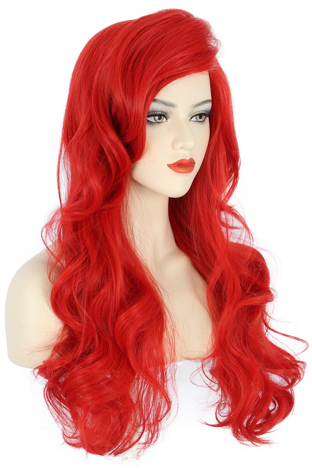 วิกผมยาวสีแดงหยักยาวสำหรับผู้ห - Anime Cosplay With Red Hair บทวิจารณ์และราคา