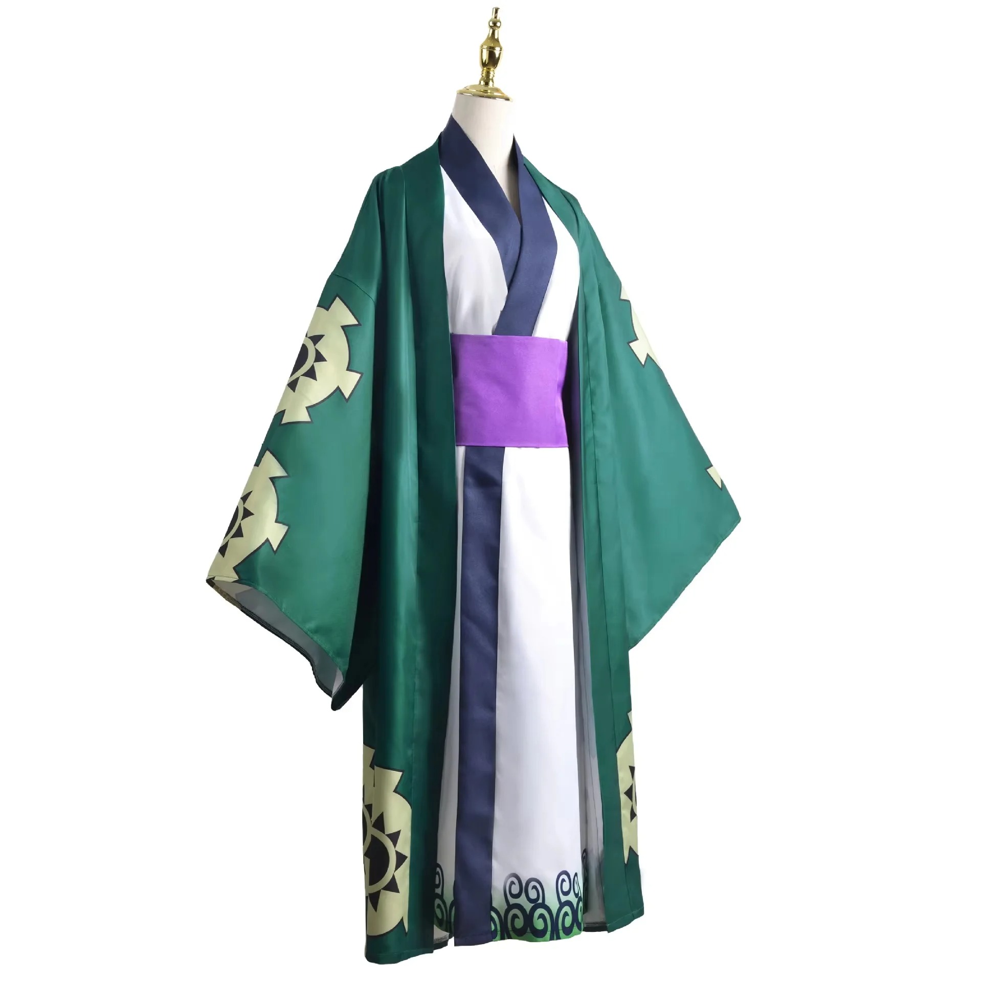 สีเขียว Roronoa Zoro กิโมโนคอส - Anime Cosplay One Piece บทวิจารณ์และราคา